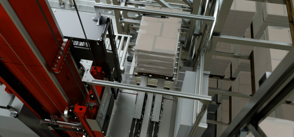 Scaffalature multi-livello per stoccaggio materiali verticali.