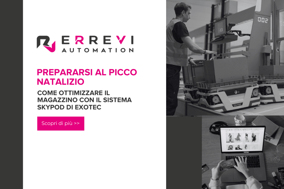Automazione magazzino per picco natalizio con Skypod Exotec