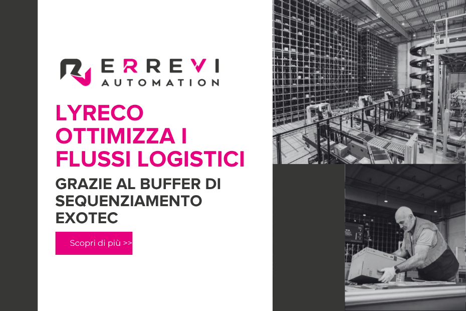 Sistema di pallettizzazione automatica Exotec installato nel centro logistico Lyreco